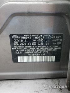 Zdjęcie 13 z 13 samochodu: 2013 HYUNDAI AZERA GLS VIN:KMHFH4JG7DA215571 - miniatura