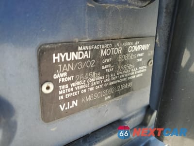 Zdjęcie 13 z 15 samochodu: 2002 HYUNDAI SANTA FE GLS VIN:KM8SC13D92U218496 - miniatura