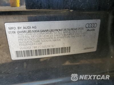 Zdjęcie 12 z 14 samochodu: 2007 AUDI A4 S-LINE 2.0T AVANT QUATTRO VIN:WAUSF78E27A029761 - miniatura