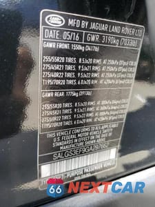 Zdjęcie 14 z 14 samochodu: 2016 LAND ROVER RANGE ROVER SUPERCHARGED SUPERCHARGED VIN:SALGS3EF9GA297662 - miniatura
