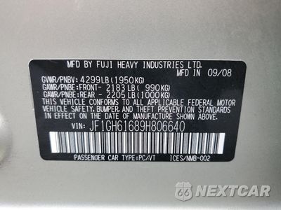 Zdjęcie 12 z 14 samochodu: 2009 SUBARU IMPREZA 2.5I VIN:JF1GH61689H806640 - miniatura