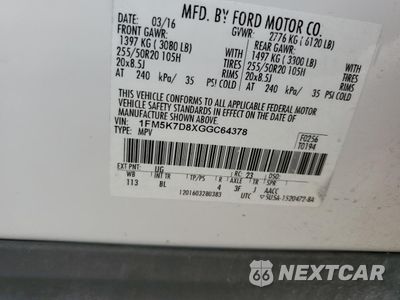 Zdjęcie 13 z 15 samochodu: 2016 FORD EXPLORER XLT VIN:1FM5K7D8XGGC64378 - miniatura