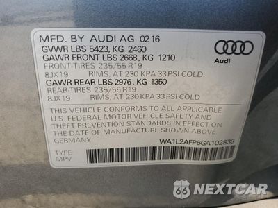 Zdjęcie 13 z 15 samochodu: 2016 AUDI Q5 PREMIUM PLUS VIN:WA1L2AFP6GA102838 - miniatura
