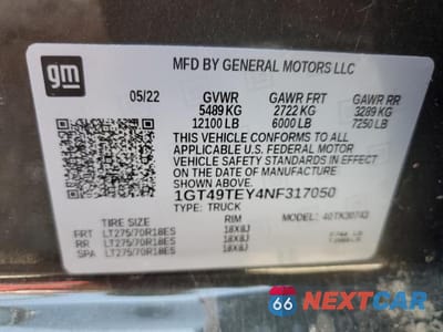 Zdjęcie 12 z 12 samochodu: 2022 GMC SIERRA K3500 SLE VIN:1GT49TEY4NF317050 - miniatura
