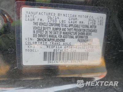 Zdjęcie 13 z 13 samochodu: 2015 NISSAN VERSA S VIN:3N1CN7AP2FL824292 - miniatura