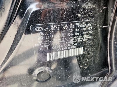 Zdjęcie 12 z 12 samochodu: 2020 HYUNDAI ELANTRA SEL VIN:KMHD84LF3LU070411 - miniatura