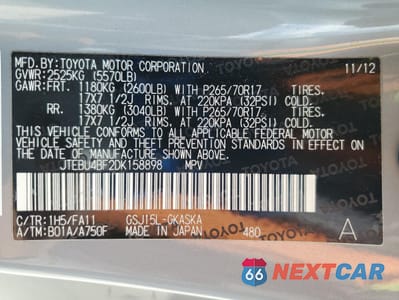 Zdjęcie 13 z 15 samochodu: 2013 TOYOTA FJ CRUISER VIN:JTEBU4BF2DK158898 - miniatura