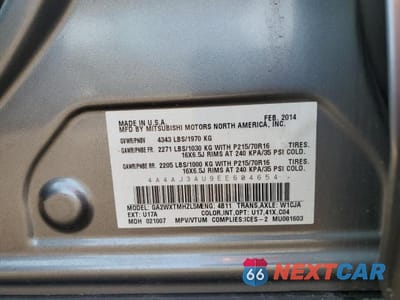 Zdjęcie 12 z 12 samochodu: 2014 MITSUBISHI RVR SE VIN:4A4AJ3AU9EE604654 - miniatura