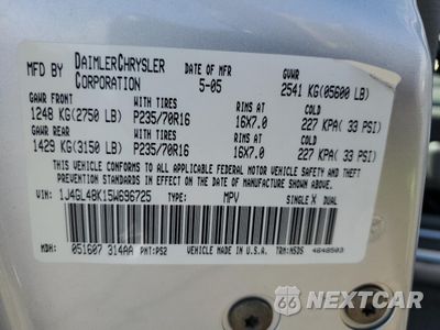 Zdjęcie 13 z 15 samochodu: 2005 JEEP LIBERTY SPORT VIN:1J4GL48K15W696725 - miniatura