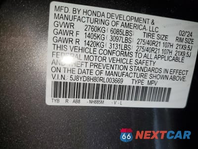 Zdjęcie 13 z 13 samochodu: 2024 ACURA MDX TYPE S ADVANCE VIN:5J8YD8H80RL003669 - miniatura