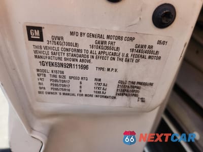 Zdjęcie 13 z 13 samochodu: 2002 CADILLAC ESCALADE LUXURY VIN:1GYEK63N92R111696 - miniatura