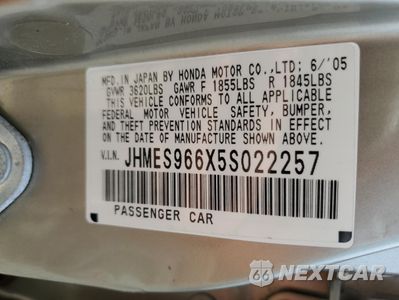 Zdjęcie 12 z 12 samochodu: 2005 HONDA CIVIC HYBRID VIN:JHMES966X5S022257 - miniatura