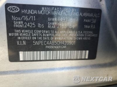 Zdjęcie 12 z 12 samochodu: 2012 HYUNDAI SONATA SE VIN:5NPEC4AB5CH420901 - miniatura