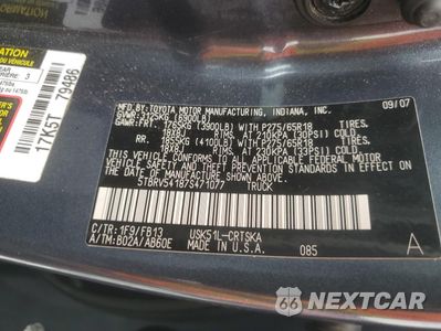 Zdjęcie 12 z 14 samochodu: 2007 TOYOTA TUNDRA DOUBLE CAB SR5 VIN:5TBRV54187S471077 - miniatura