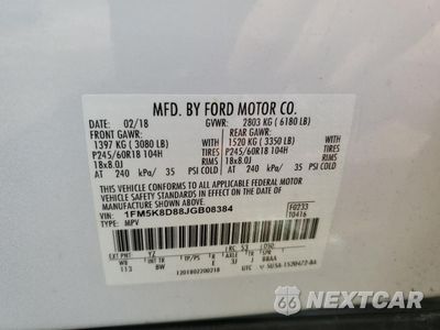 Zdjęcie 13 z 14 samochodu: 2018 FORD EXPLORER XLT VIN:1FM5K8D88JGB08384 - miniatura