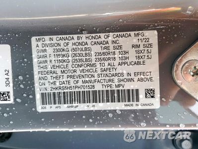 Zdjęcie 13 z 16 samochodu: 2023 HONDA CR-V SPORT VIN:2HKRS5H51PH701528 - miniatura