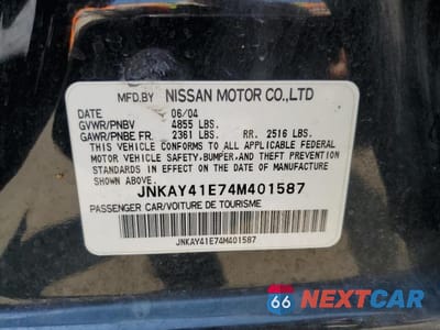 Zdjęcie 12 z 12 samochodu: 2004 INFINITI M45 VIN:JNKAY41E74M401587 - miniatura
