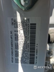 Zdjęcie 12 z 15 samochodu: 2019 HONDA ACCORD LX VIN:1HGCV1F10KA150676 - miniatura