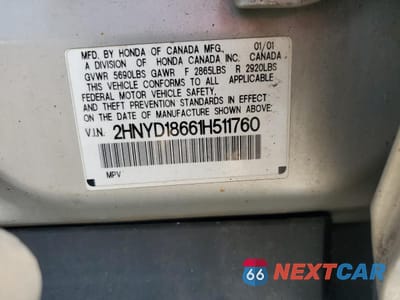 Zdjęcie 12 z 12 samochodu: 2001 ACURA MDX TOURING VIN:2HNYD18661H511760 - miniatura