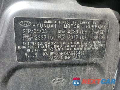 Zdjęcie 12 z 12 samochodu: 2004 HYUNDAI SONATA GLS VIN:KMHWF35HX4A946451 - miniatura