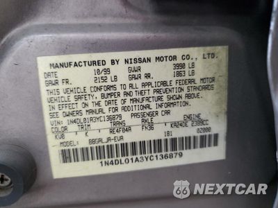 Zdjęcie 13 z 13 samochodu: 2000 NISSAN ALTIMA XE VIN:1N4DL01A3YC136879 - miniatura