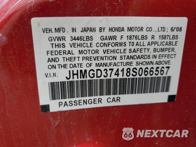 Zdjęcie 13 z 13 samochodu: 2008 HONDA FIT VIN:JHMGD37418S066567 - miniatura