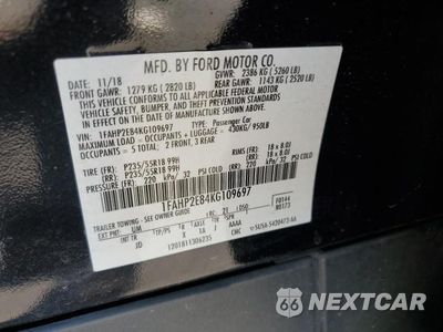 Zdjęcie 13 z 13 samochodu: 2019 FORD TAURUS SEL VIN:1FAHP2E84KG109697 - miniatura