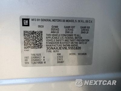 Zdjęcie 13 z 13 samochodu: 2020 CHEVROLET EQUINOX LT VIN:3GNAXJEV9LS551820 - miniatura