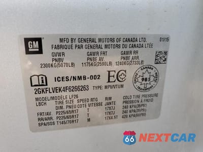 Zdjęcie 13 z 13 samochodu: 2015 GMC TERRAIN SLE VIN:2GKFLVEK4F6266263 - miniatura