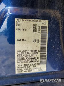 Zdjęcie 12 z 15 samochodu: 2017 NISSAN ALTIMA 2.5 VIN:1N4AL3AP6HC119938 - miniatura