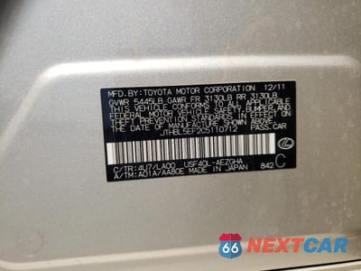 Zdjęcie 12 z 12 samochodu: 2012 LEXUS LS 460 VIN:JTHBL5EF2C5110712 - miniatura