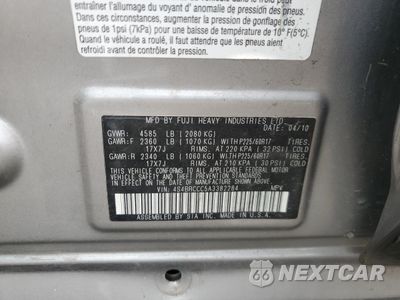 Zdjęcie 12 z 14 samochodu: 2010 SUBARU OUTBACK 2.5I PREMIUM VIN:4S4BRCCC5A3382284 - miniatura