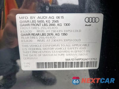 Zdjęcie 13 z 13 samochodu: 2016 AUDI Q5 PREMIUM PLUS S-LINE VIN:WA1D7AFP3GA013752 - miniatura