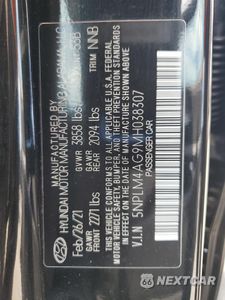 Zdjęcie 12 z 12 samochodu: 2021 HYUNDAI ELANTRA SEL VIN:5NPLM4AG9MH038307 - miniatura