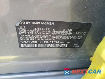 Zdjęcie 13 z 13 samochodu: 2017 BMW X6 M VIN:5YMKW8C58H0U71734 - miniatura