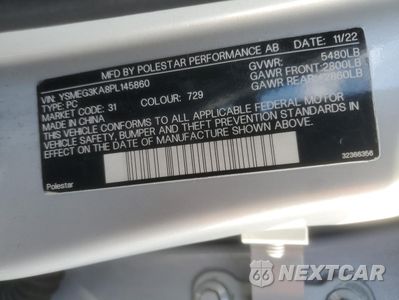 Zdjęcie 12 z 12 samochodu: 2023 POLESTAR 2 VIN:YSMEG3KA8PL145860 - miniatura