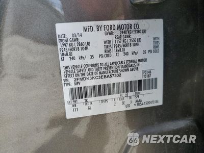 Zdjęcie 13 z 13 samochodu: 2014 FORD EDGE LIMITED VIN:2FMDK3KC3EBA57332 - miniatura