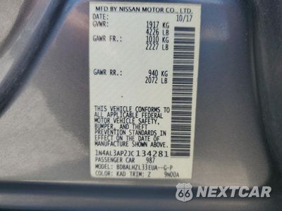 Zdjęcie 13 z 13 samochodu: 2018 NISSAN ALTIMA 2.5 VIN:1N4AL3AP2JC134281 - miniatura