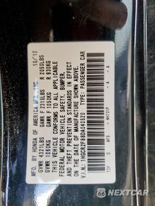 Zdjęcie 12 z 12 samochodu: 2013 HONDA ACCORD EXL VIN:1HGCR2F88DA040520 - miniatura