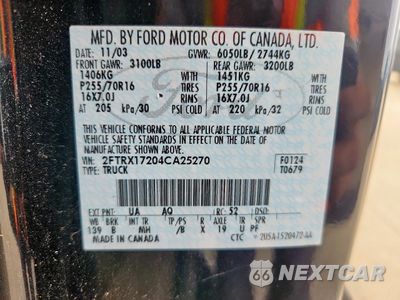 Zdjęcie 12 z 14 samochodu: 2004 FORD F-150 HERITAGE CLASSIC VIN:2FTRX17204CA25270 - miniatura