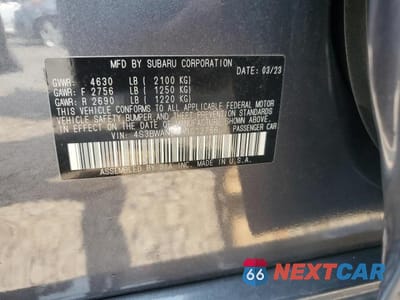 Zdjęcie 12 z 12 samochodu: 2023 SUBARU LEGACY LIMITED VIN:4S3BWAN64P3013756 - miniatura