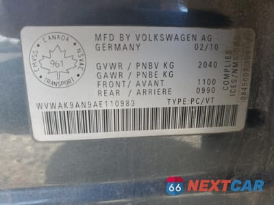 Zdjęcie 13 z 13 samochodu: 2010 VOLKSWAGEN PASSAT 2.0T VIN:WVWAK9AN9AE110983 - miniatura