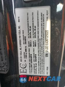 Zdjęcie 12 z 12 samochodu: 2019 TESLA MODEL 3 VIN:5YJ3E1EA3KF329320 - miniatura