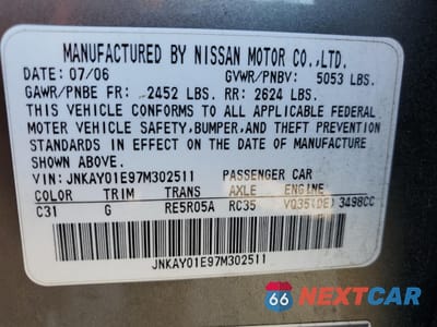 Zdjęcie 12 z 14 samochodu: 2007 INFINITI M35 BASE VIN:JNKAY01E97M302511 - miniatura