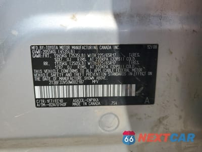 Zdjęcie 12 z 14 samochodu: 2009 TOYOTA RAV4 VIN:2T3BF33V59W002187 - miniatura