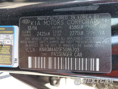 Zdjęcie 12 z 12 samochodu: 2015 KIA OPTIMA HYBRID VIN:KNAGM4AD5F5086703 - miniatura