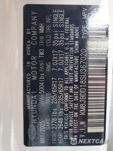 Zdjęcie 13 z 14 samochodu: 2025 HYUNDAI TUCSON BLUE VIN:KM8JBDD18SU367020 - miniatura
