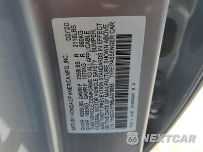 Zdjęcie 13 z 15 samochodu: 2020 HONDA ACCORD EXL VIN:1HGCV1F56LA070058 - miniatura