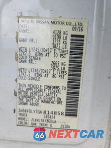 Zdjęcie 13 z 15 samochodu: 2016 NISSAN NV 2500 S VIN:1N6BF0LY7GN814858 - miniatura