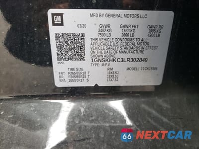 Zdjęcie 13 z 14 samochodu: 2020 CHEVROLET SUBURBAN K1500 LT VIN:1GNSKHKC3LR302849 - miniatura